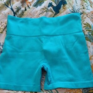 Women's Turquoise Spandex Shorts